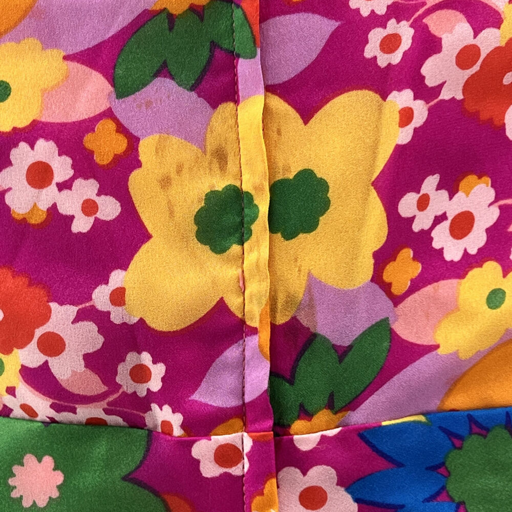 Montgomery Ward Vintage Vibrant Floral Pink V Neck Sleeveless Maxi Dress Size 16 - Picture 13 of 13